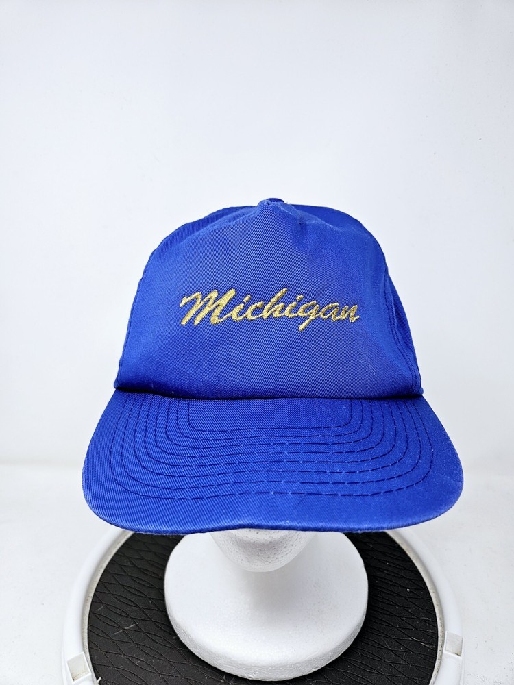VINTAGE University Of Michigan 90s Spellout Snapback Hat FAST SHIPPING
