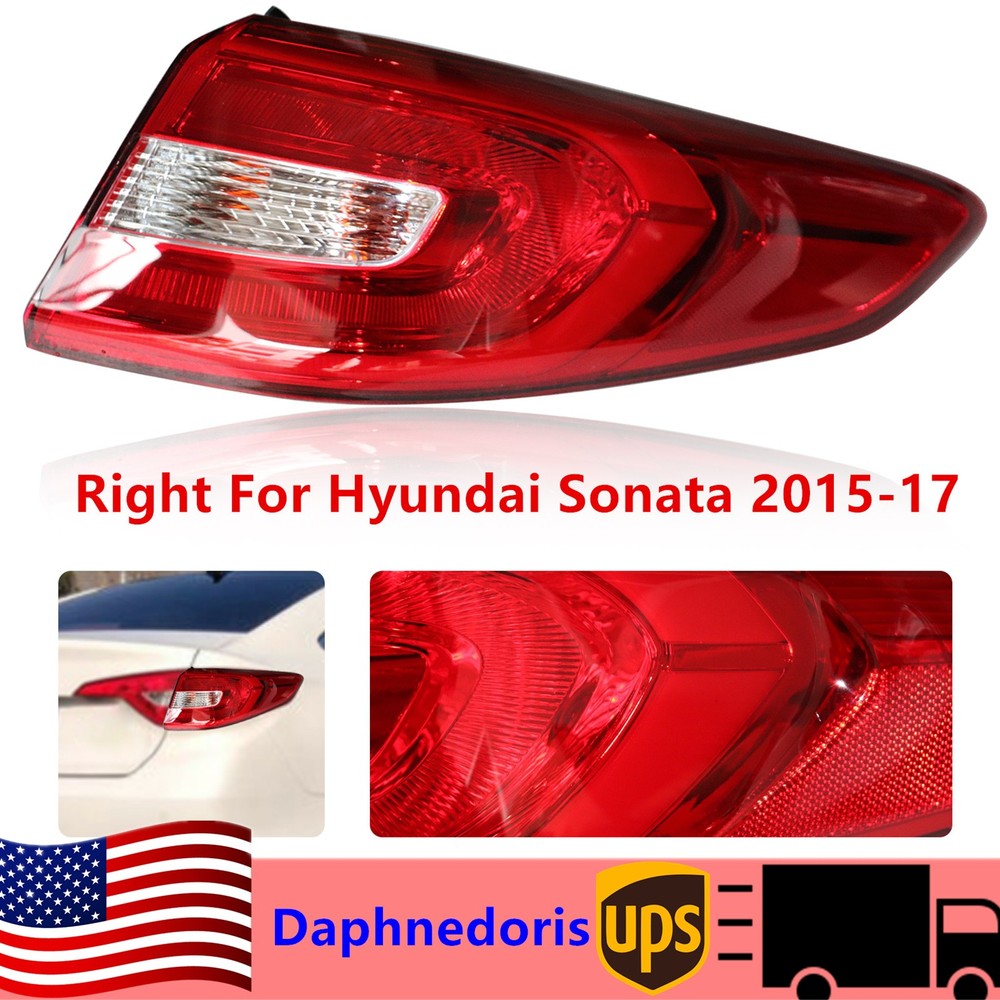 Right Tail Light For 2015-2017 Hyundai Sonata Passenger Side Outer Halogen
