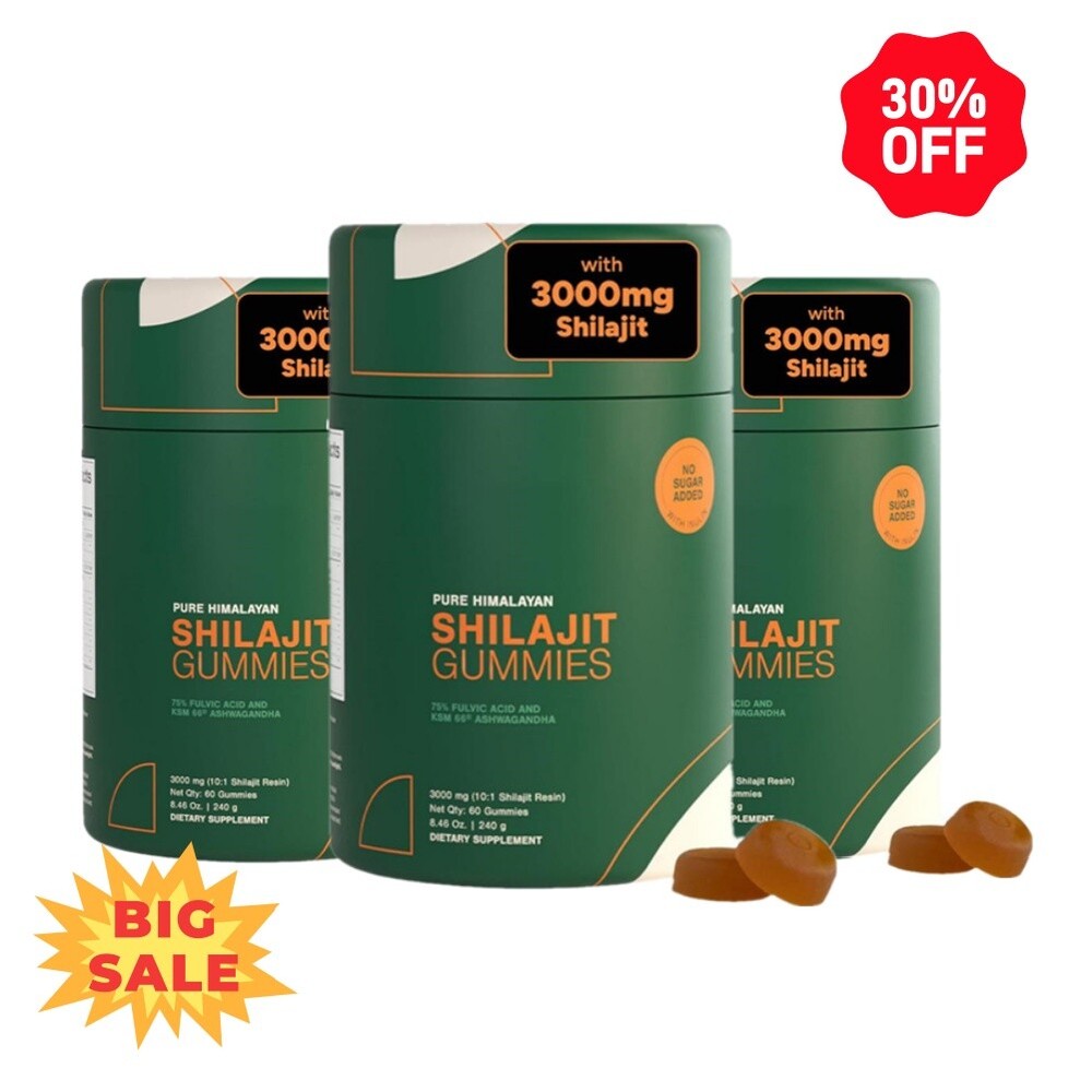 3 Pure Himalayan Shilajit Gummies Organic,Ashwagandha Chaga Mushroom- QX