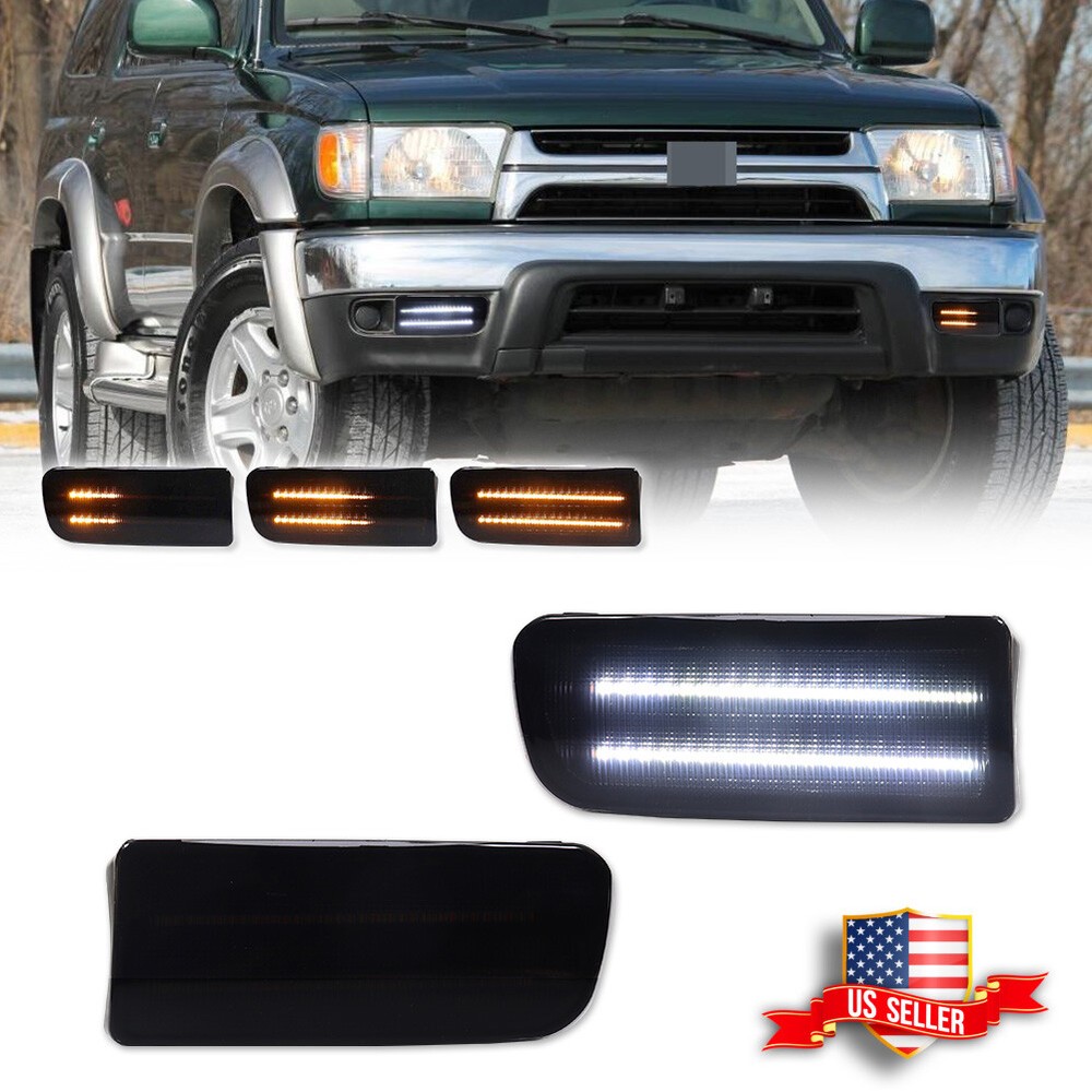 Smoke Switchback LED Front Bumper Signal Parking Lights For 99-02 Toyota 4Runner