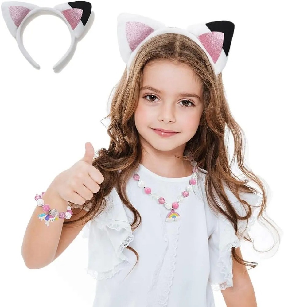 Gabby's Dollhouse Pink Cat Headband Party Costume Cute Ears Cosplay Accessory