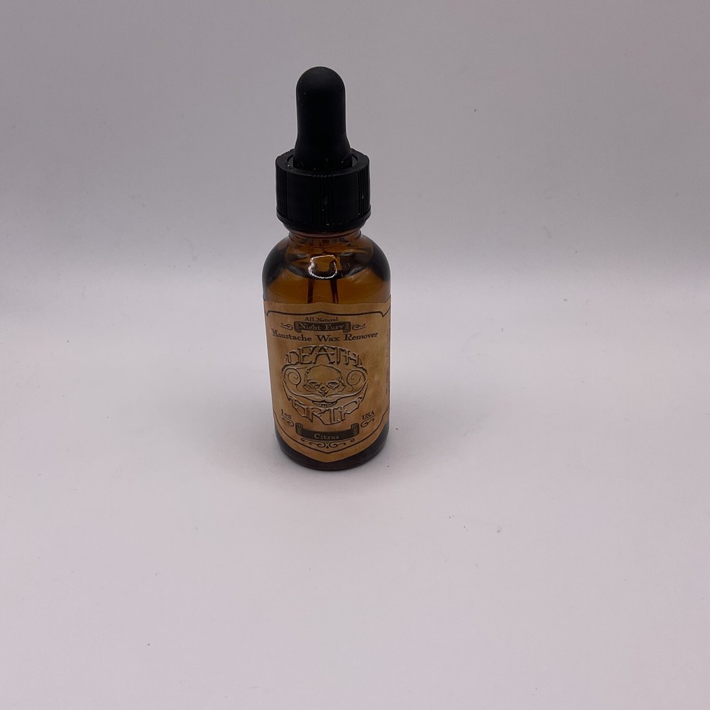 Night Fury Moustache Wax Remover Oil by Death Grip Mustache Citrus 1 oz NWOB