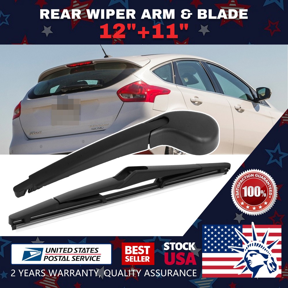 Waterproof 14 and 12 Inch Rear Windshield Wiper Arm Blade Set OEM Replacement Durable Quality