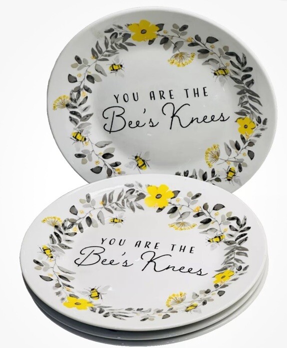 Royal Norfolk Spring You Are The Bee Decorative Set of 4 Salad Plates 7.5 In New