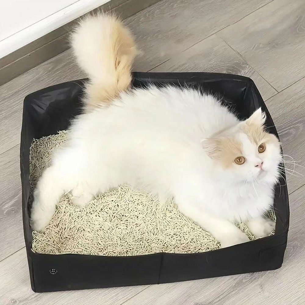 Portable Waterproof Travel Litter Box for Cats Lightweight Sturdy with Zipper
