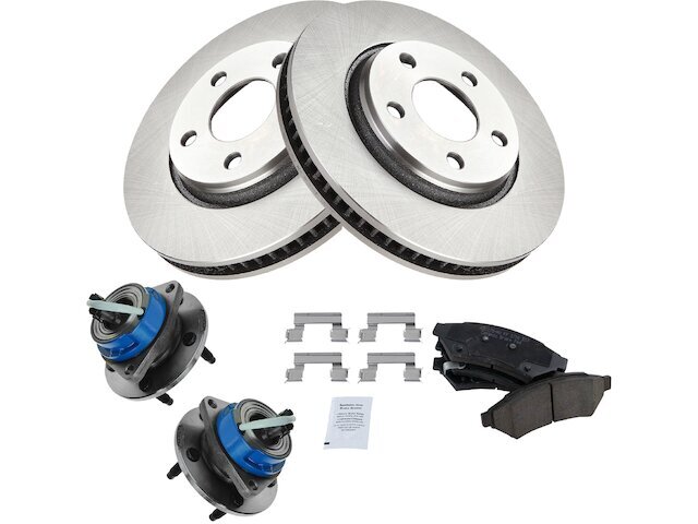 Front TRQ Brake Pad and Rotor and Wheel Hub Kit fits Buick Terraza 2005 67NWHW