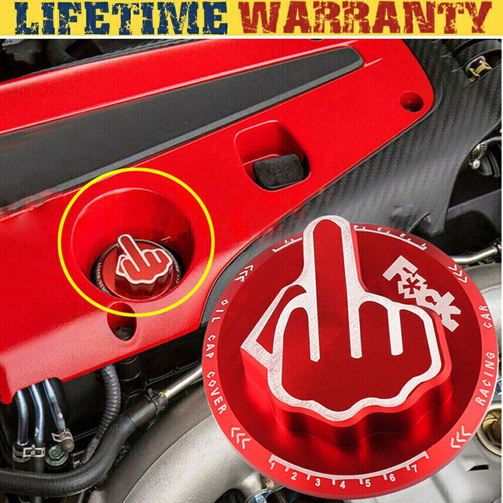 1*RED Screw-In Middle Finger Oil Filler Tank Cap Valve Cover For Honda Acura
