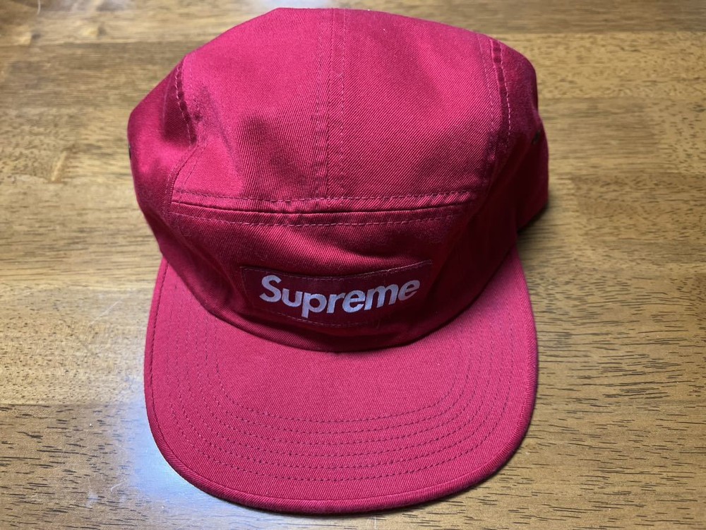 Supreme Red Camp Cap Leather Camp Cap Red Leather Red Red