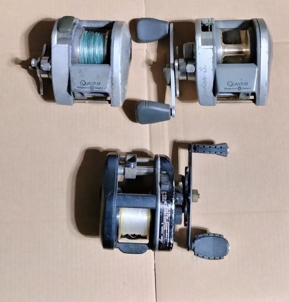 3 Baitcast Reels For Parts Or Repairs 2 quantum 1 daiwa