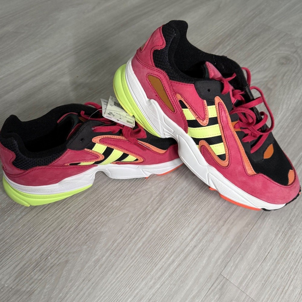 Adidas Yung96 Chasm J Shock Pink Solar Yellow Sneakers Men 7 Women 8.5 New