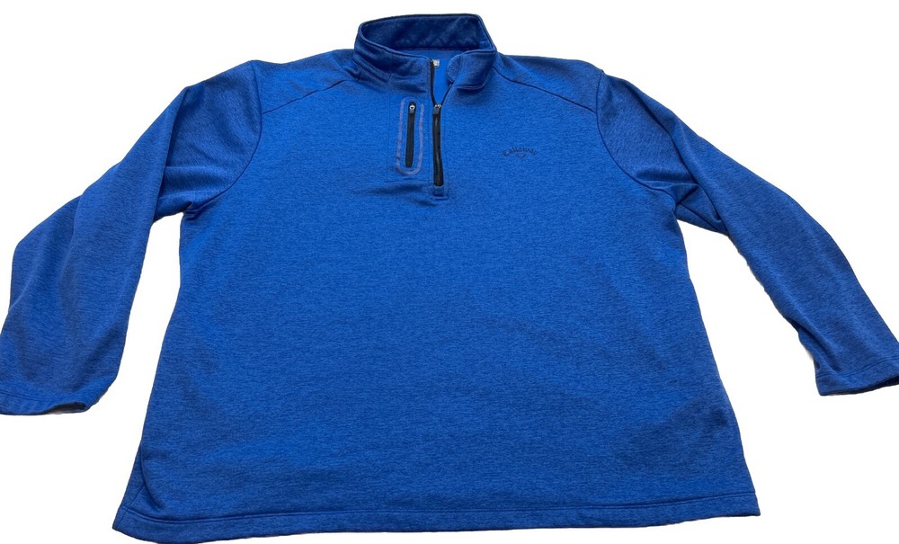 Callaway Men’s Sweatshirt XXL 2XL Pullover Blue Casual 1/4 Zip Golf Mock Neck
