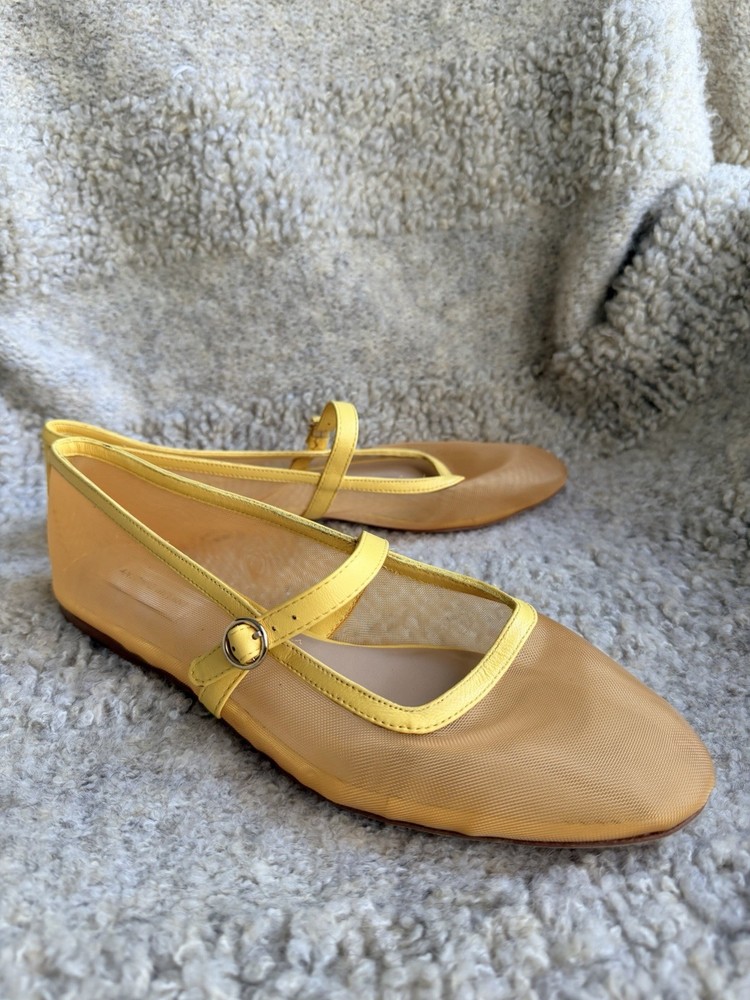 NEW Antonio Melani Remmie Mesh Mary Jane Flats US 11 Yellow