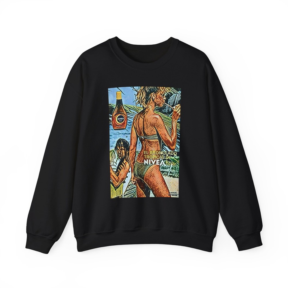 Nivea Retro Graphic Print Art Long Sleeve Unisex Heavy Blend Crewneck Sweatshirt