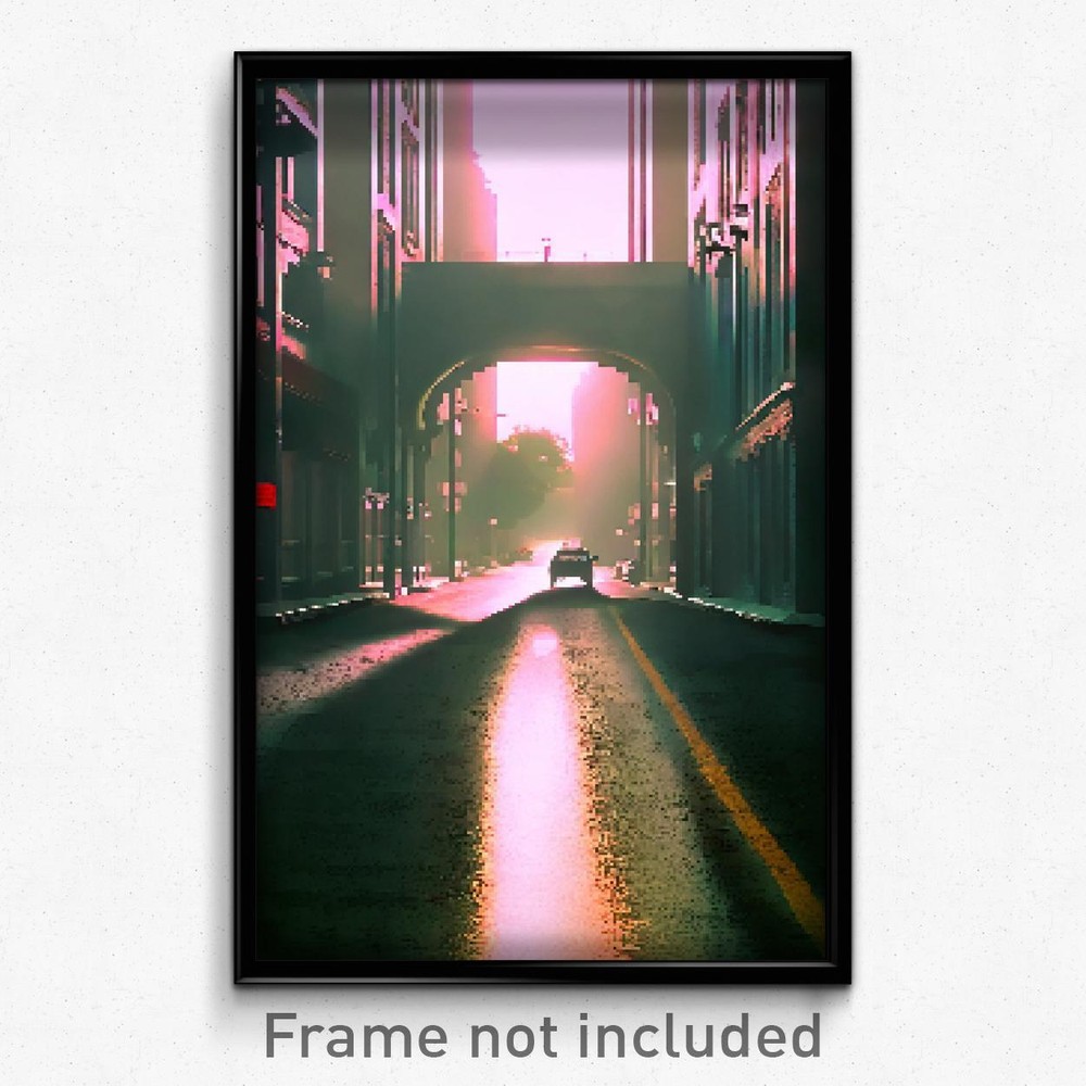 Pixel Art Poster - Zealous Avenue (8 Bit Psychedelic Trippy Video Game Print)