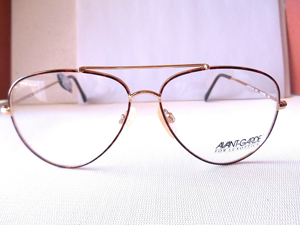 AVANT-GARDE for LUXOTTICA Goldtone /Brown Prescription Eyeglass Frames 56/13/135