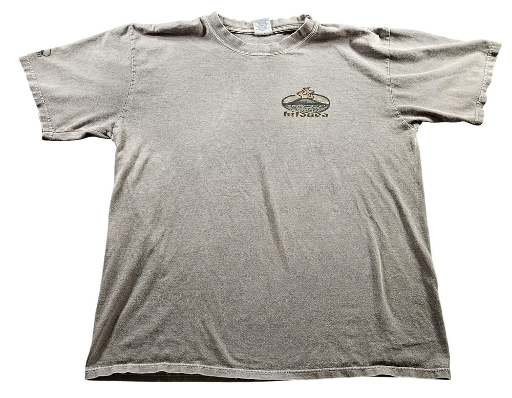 Crazy Shirts Kilauea Shirt Mens Large Gray Hawaii Volcano Graphic Tee T-Shirt