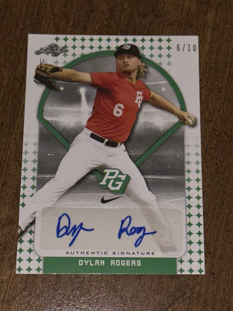 DYLAN ROGERS 2018 LEAF PERFECT GAME (2) AUTOGRAPH #6/10, #24/50 APPALACHIAN ST