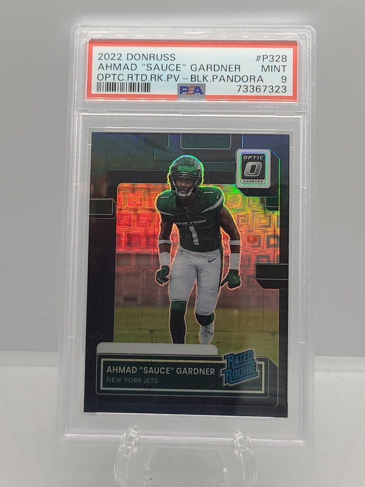 2022 Donruss Optic Ahmad Sauce Gardner Black Pandora 24/25 Jets POP 2 Rare NFL Card