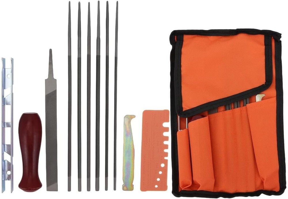 Hipa 12-Pack Chainsaw Sharpener Kit with 5 Sizes - 5/32, 3/16, 7/32, 1/8, 1 Inch Files