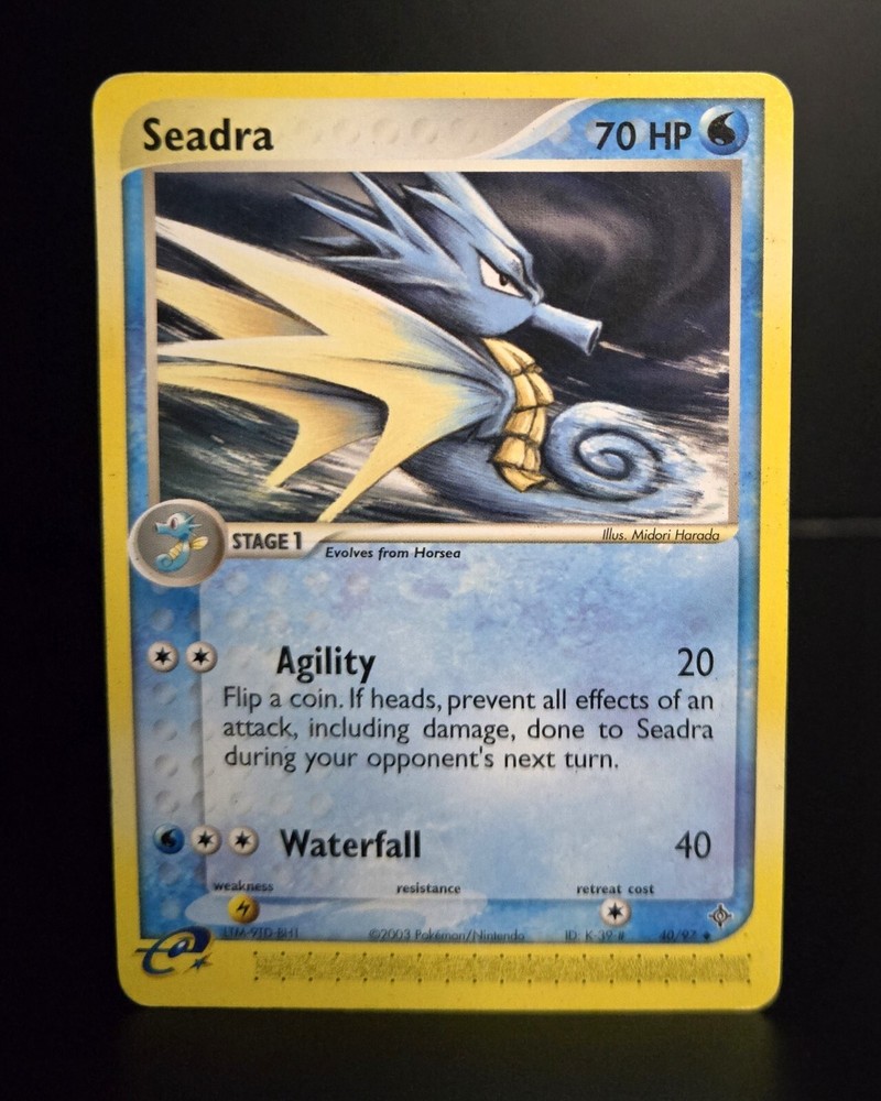 Pokémon TCG Seadra 40/97 EX Dragon 2003 Vintage LP Condition