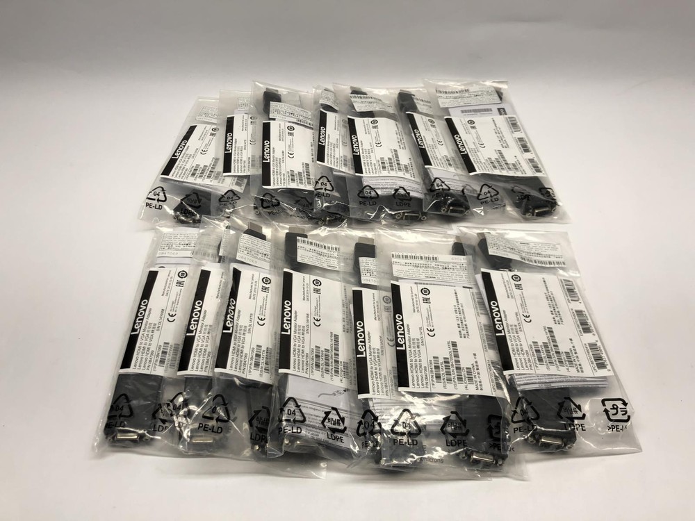 (Lot of 14) Lenovo 0B47069 HDMI to VGA Monitor Adapter  - New / Sealed