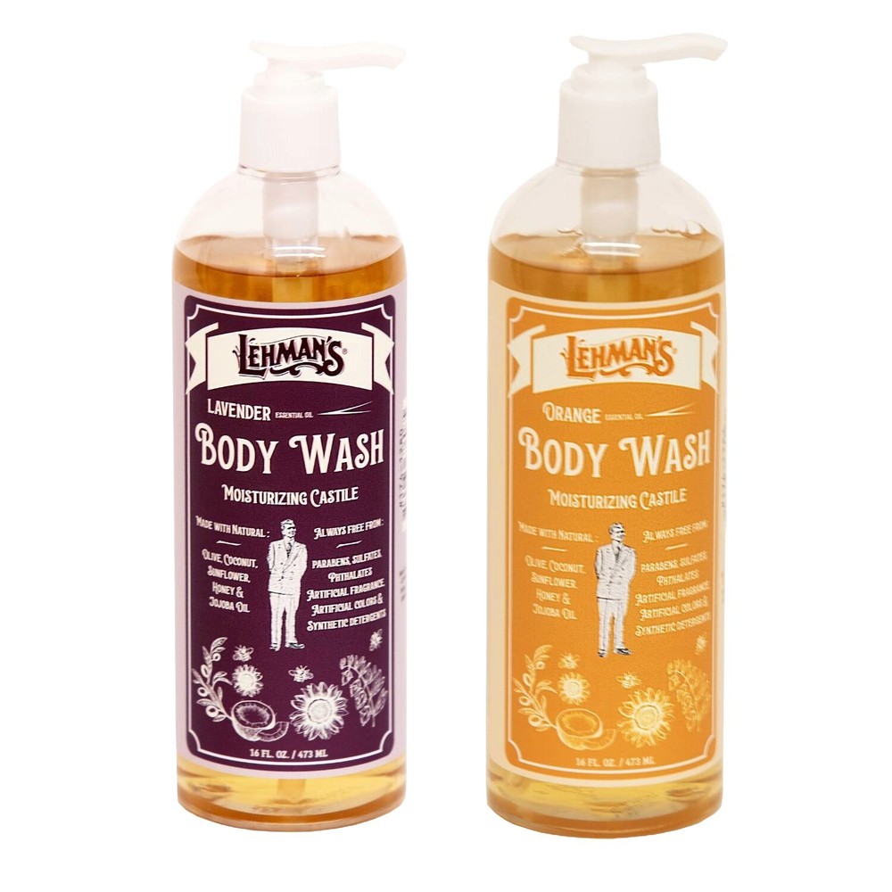 Lehman's Castile Moisturizing Body Wash, Natural Liquid Soap, 16 fl oz