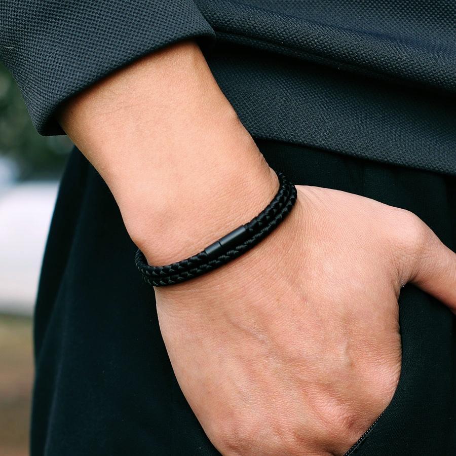 Keel Rope Simple Style Bracelet Men Nautical Bilayer Wrap Bracelet Bangle