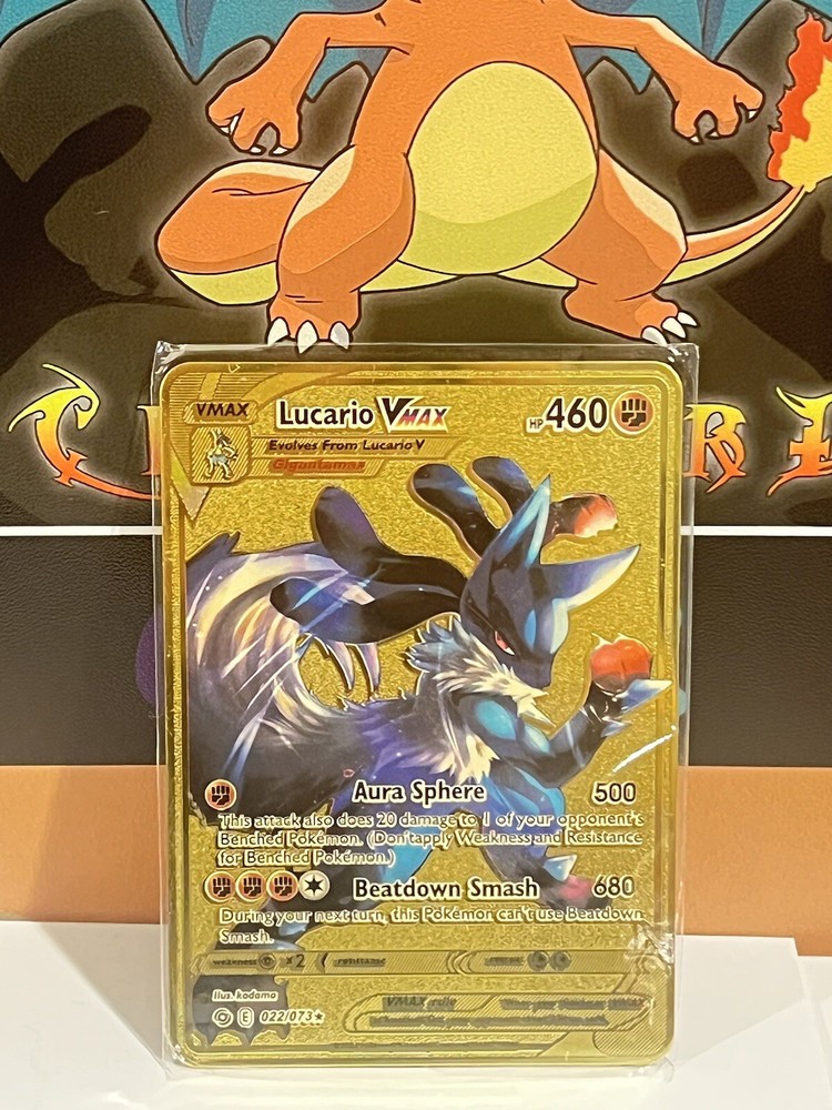 Lucario !VMAX !Gold Metal Card Collectible Gift/Display