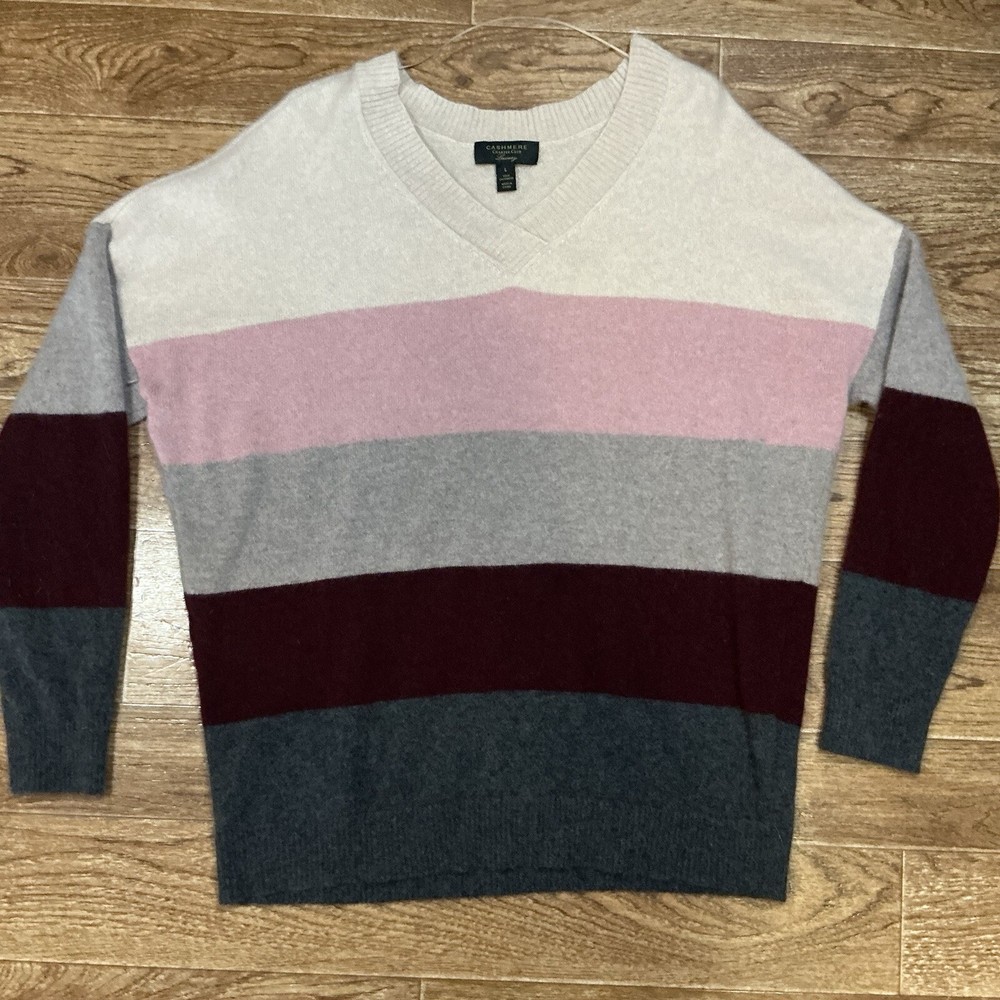 Cashmere Charter Club Women’s Striped Sweater Size L