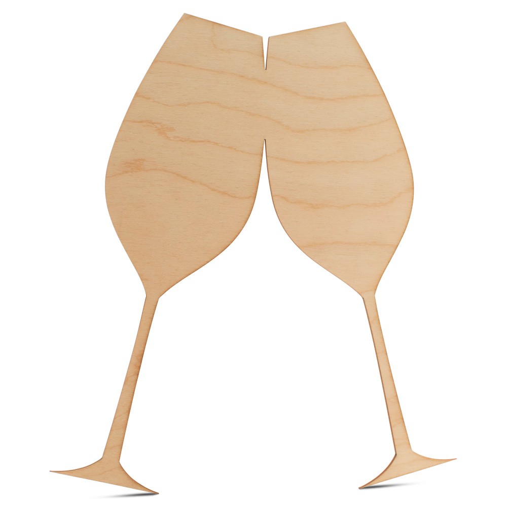 New Year's Champagne Glass Cutouts 12-22 Inch Pack of 5 by Woodpeckers-image
