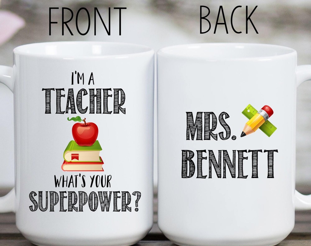 Teacher Gifts Teacher Mug Teacher Superpower Personalized Teacher Mug Gifts For