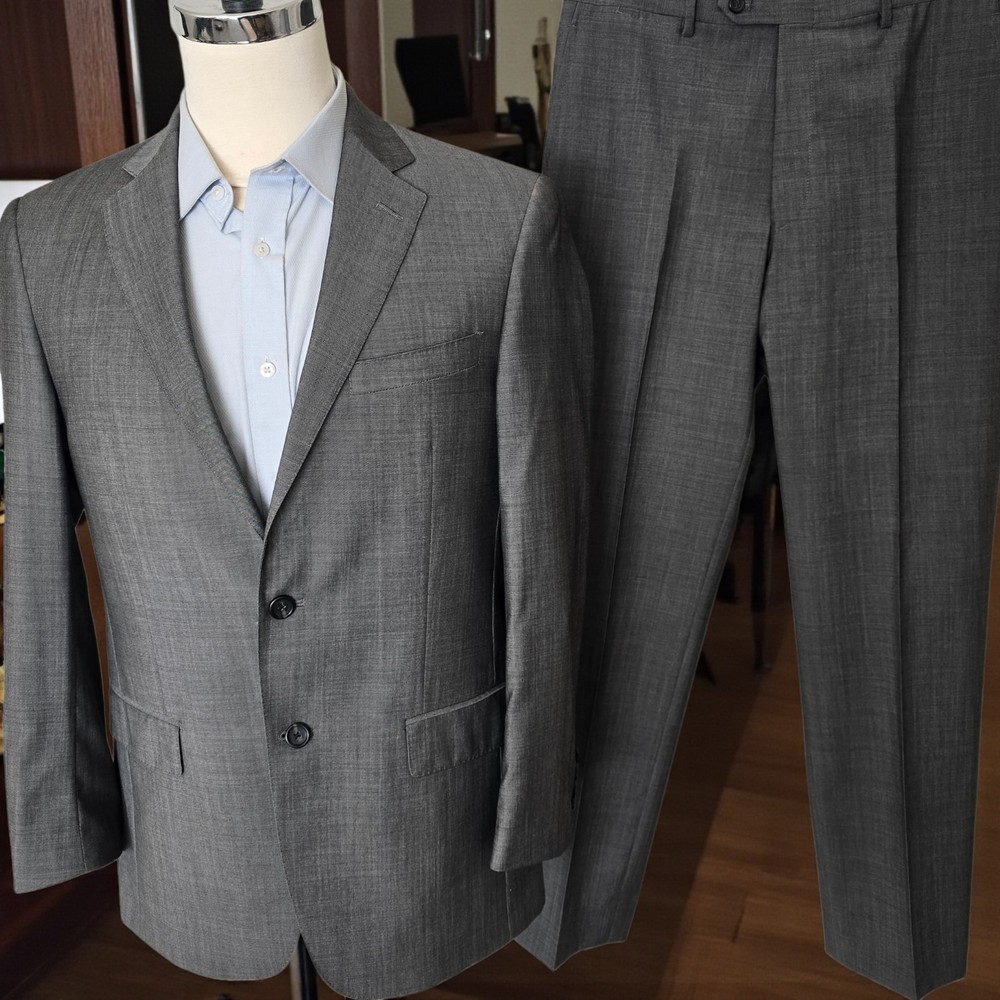 Hart Schaffner Marx Suit 39r 32x30 Sharkskin Tonal Gray 4 Seasons