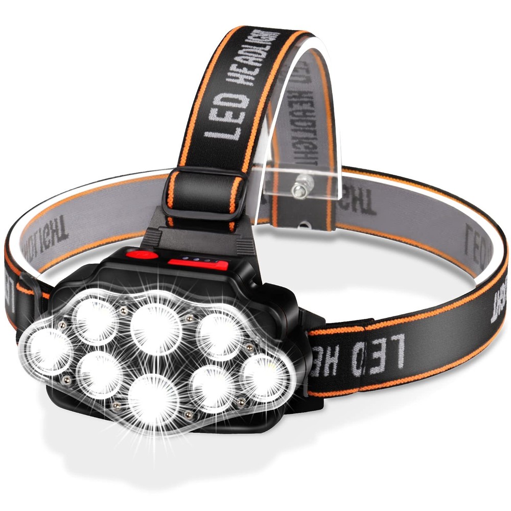 DAWINSIE Headlamp LED Rechargeable, High Lumen Bright Head Lamp with 8 LED,