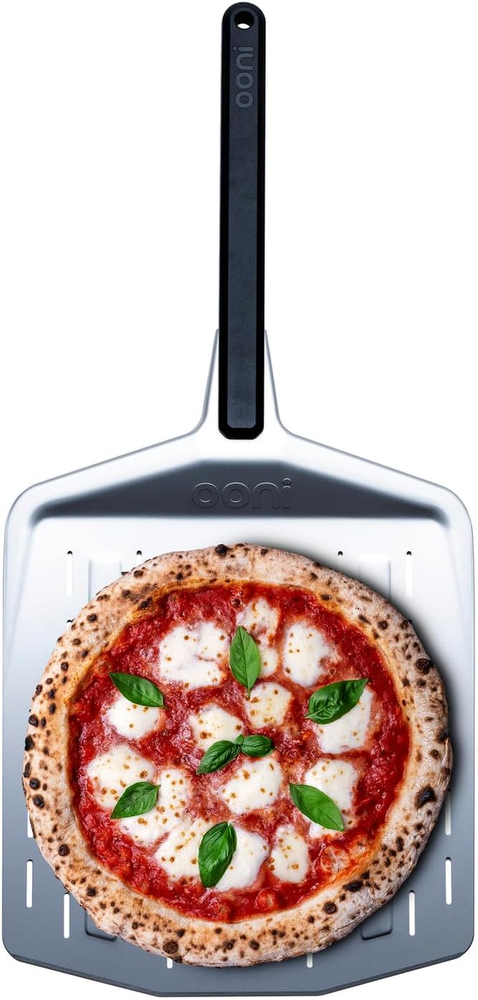12” Perforated Pizza Peel – Aluminum Metal Pizza Peel 12 Inch, Pizza Spatula Pad