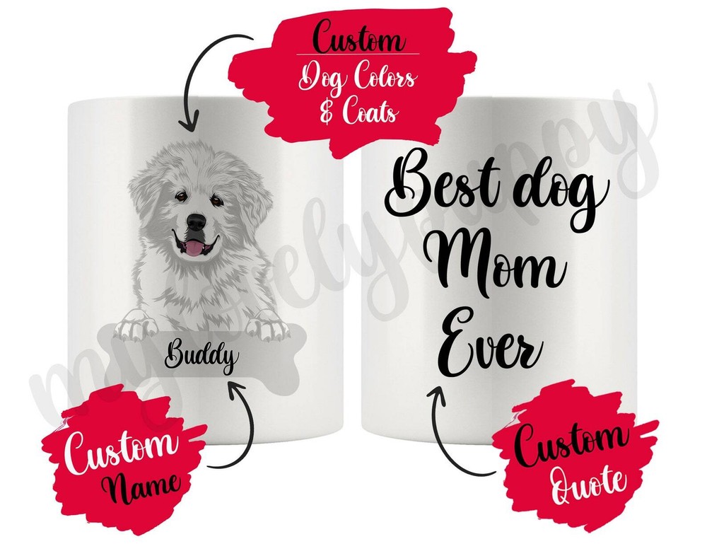Personalized Great Pyrenees Dog Mom And Dad Coffee Mug Patou Dog Women Gifts