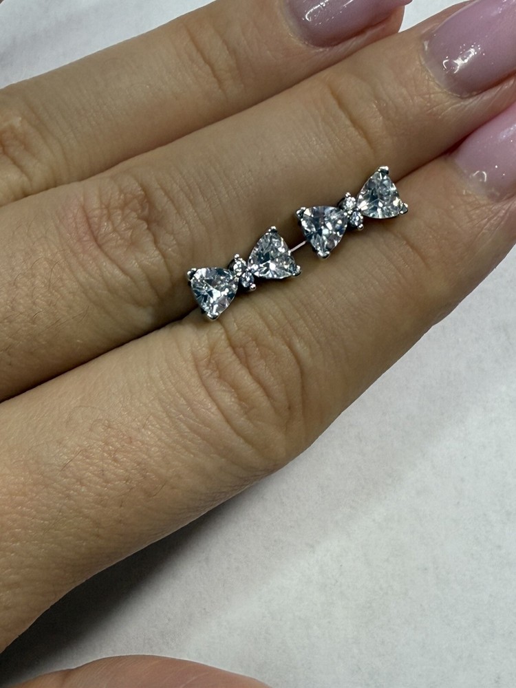 Pandora Sparkling Bow Stud Earrings