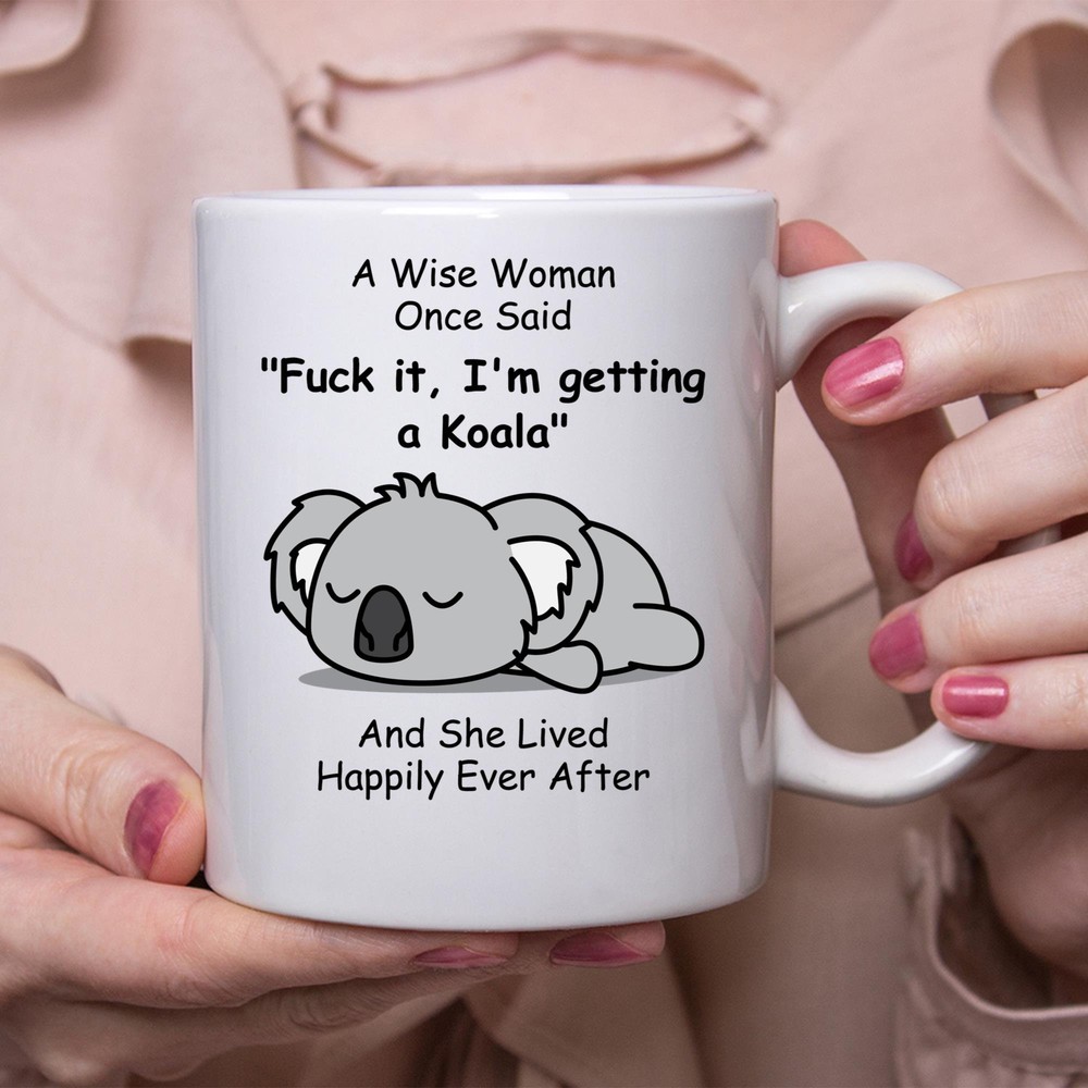 Funny Koala Sleeping Coffee Mug Cute Gift for Her  