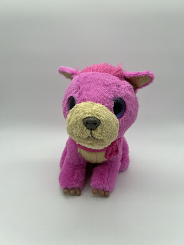 2020 The Moose Group - Scruff Dog Puppy Adorable Pink with Big Purple Eyes Plush