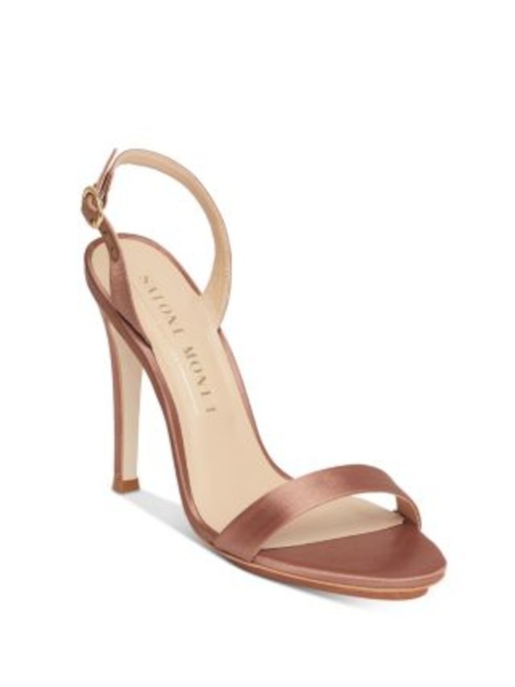 SALONE MONET Womens Brown Padded Stiletto Slingback Sandals Size 7.5 M