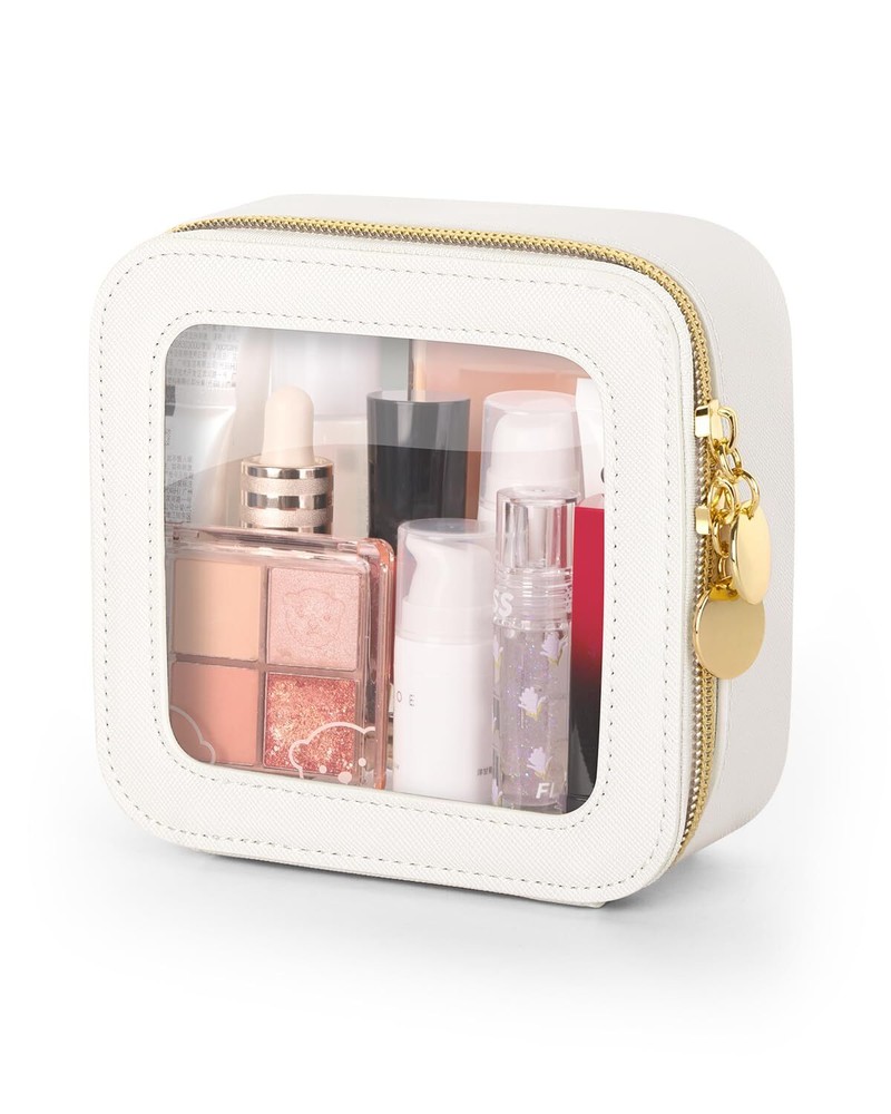 Mini Waterproof Leather Clear Makeup Bag For Purse