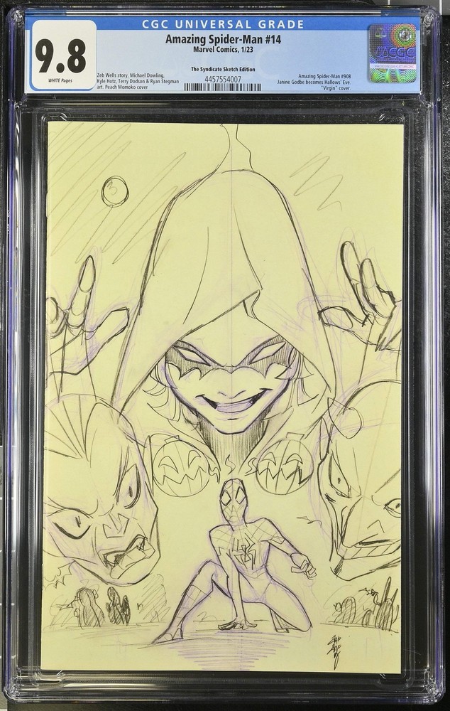 The Amazing Spider-Man #14 Peach Momoko Sketch Virgin CGC 9.8