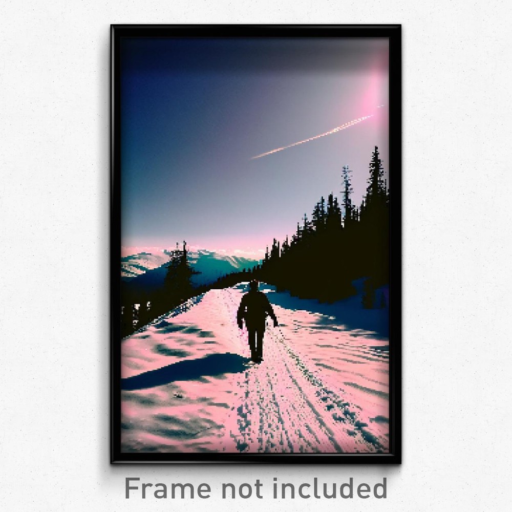 Pixel Art Poster - Cold Trail (8 Bit Psychedelic Trippy Weird Video Game Print)