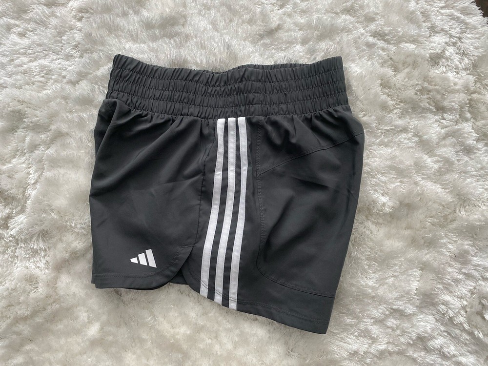 adidas Women's Pacer Training 3-Stripes Woven High-Rise Shorts Size S