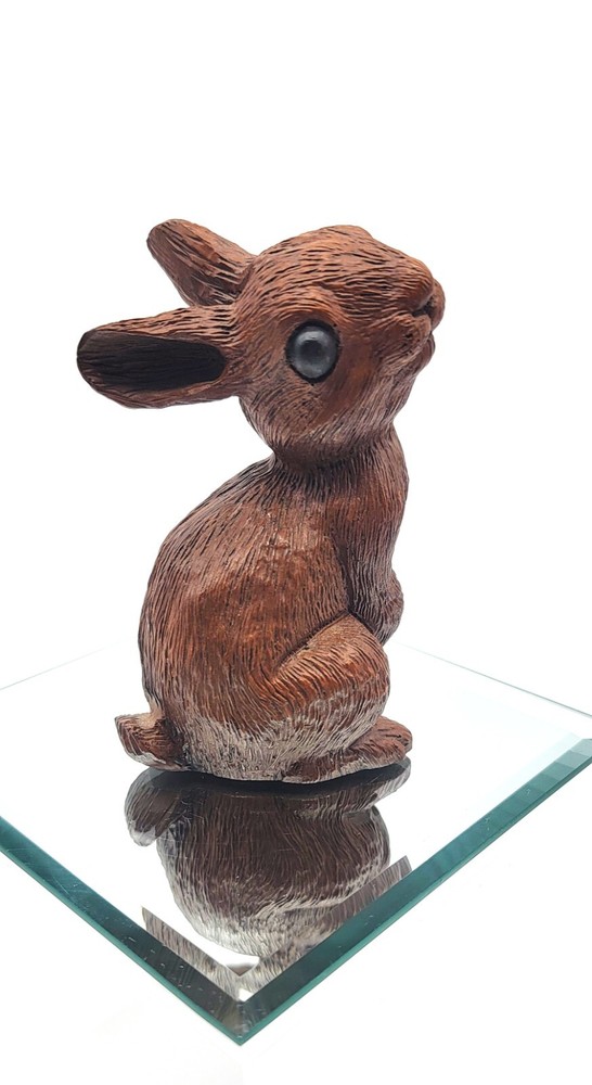 1960s Red Mill Manufacturing Brown Bunny Crushed Pecan Shells USA Easter  4in.