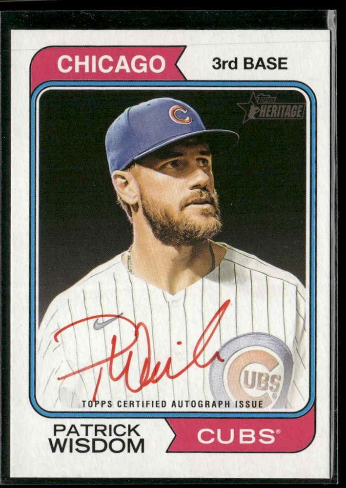 2023 Topps Heritage Patrick Wisdom Real One Auto SE Red Ink High Number #/74