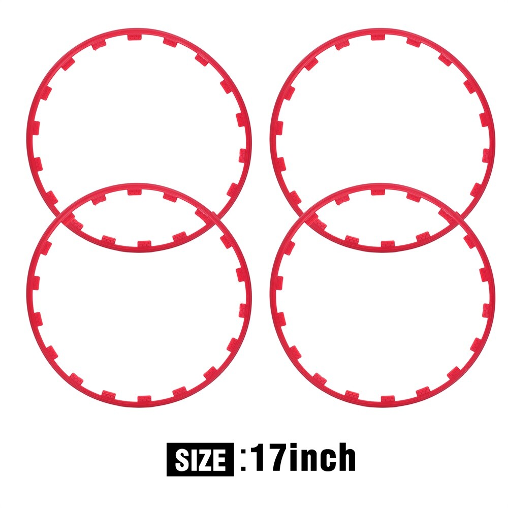 17 inches Red Heavy Duty Wheel Hub Guard Rim Protection Ring For BMW Chevy Ford