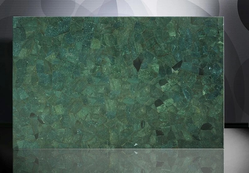 36x24 Inch Green Agate Coffee Table with Luxury Table Top for Living Room Corner