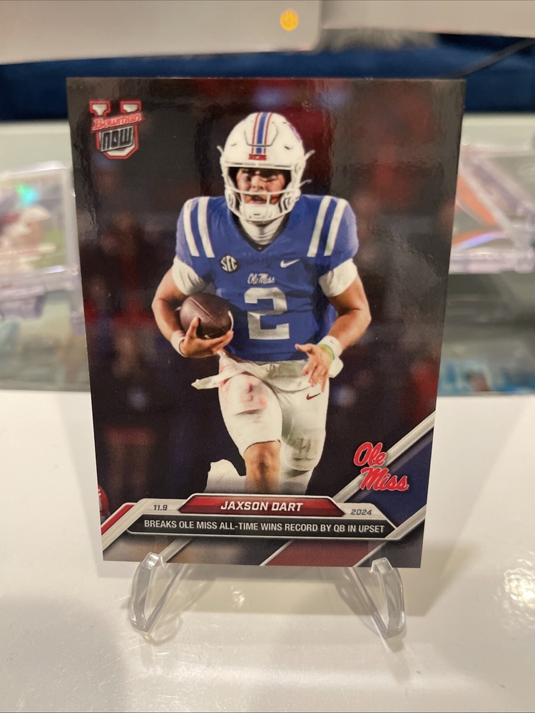 Jaxson Dart 2024 Bowman U NOW #40 • Ole Miss Wins Record 🔥 *In Hand