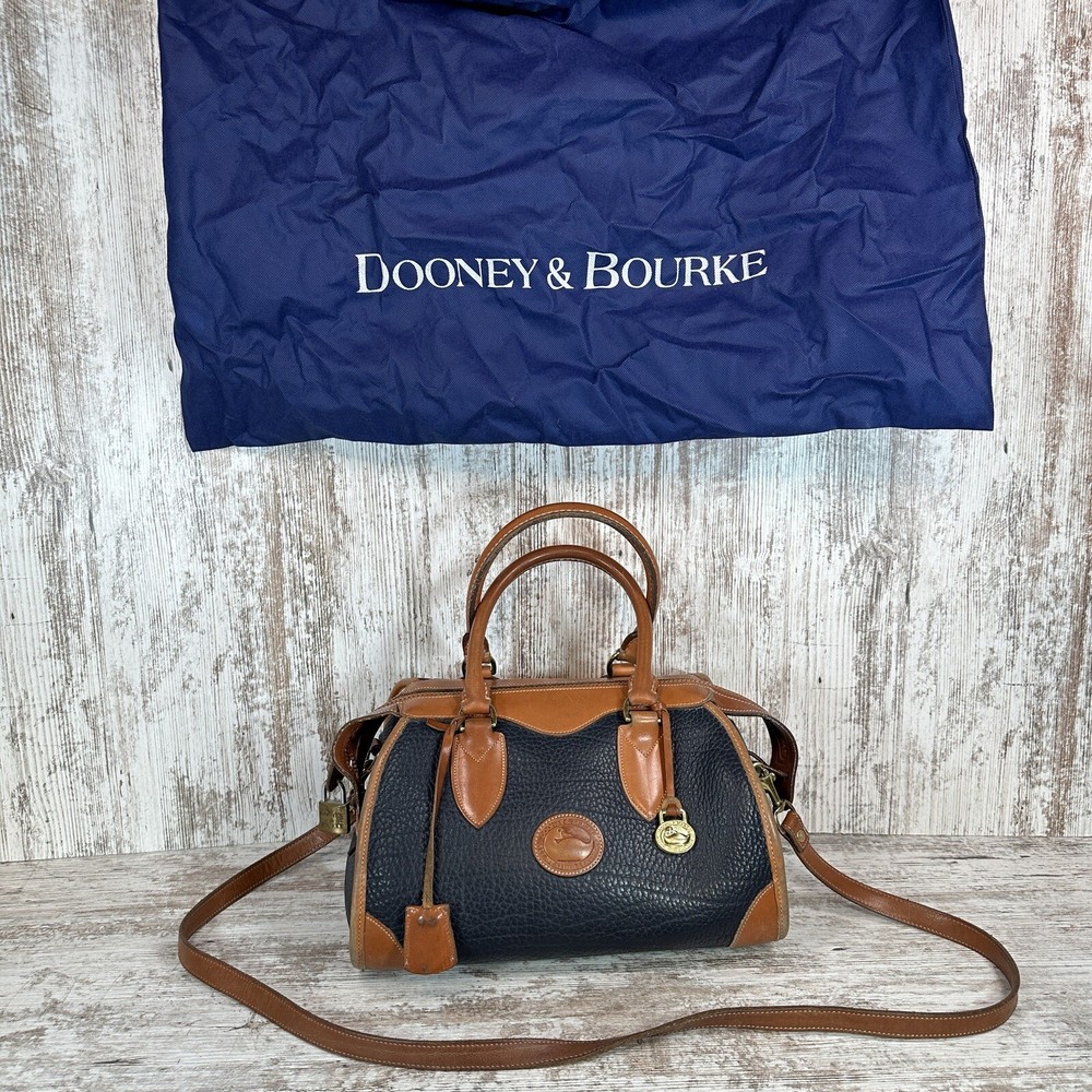 Vintage Dooney & Bourke Gladstone Leather Shoulder Bag Satchel Purse