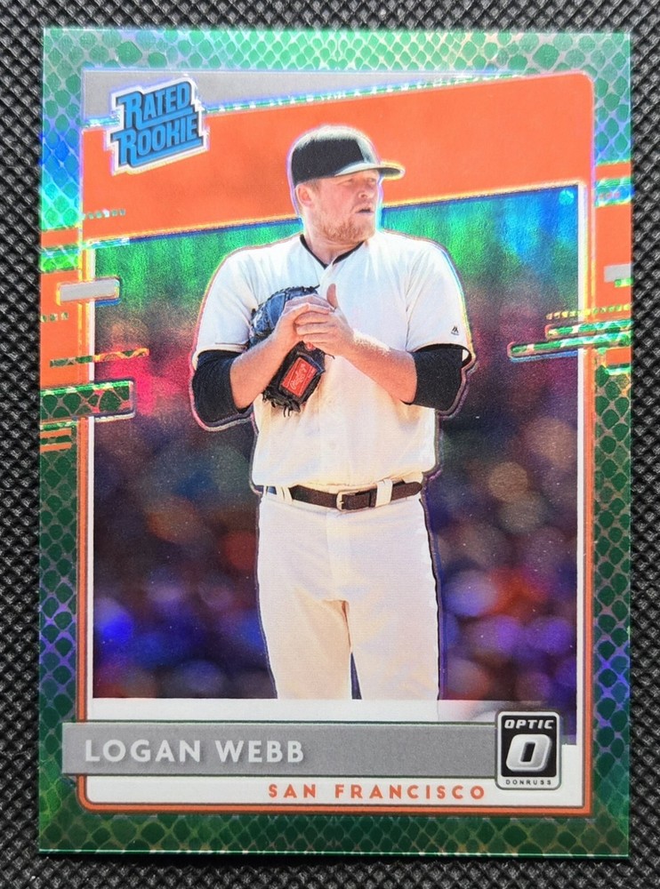 2020 Panini Donruss Optic Logan Webb Green Dragon Prizm RC 84/84 Giants #50